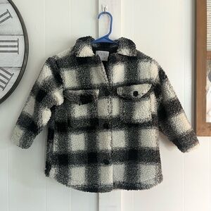 Zara Kids Black and White Checkered Jacket